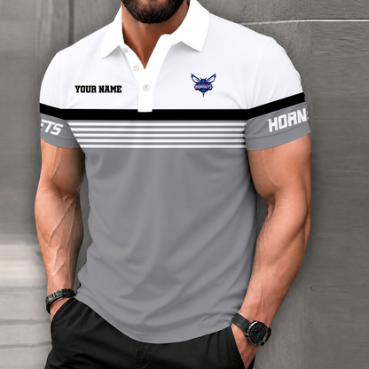 LIMITED EDITION - NEW CUSTOMIZED NBA27 CHO CHARLOTTE HORNETS POLO SHIRT