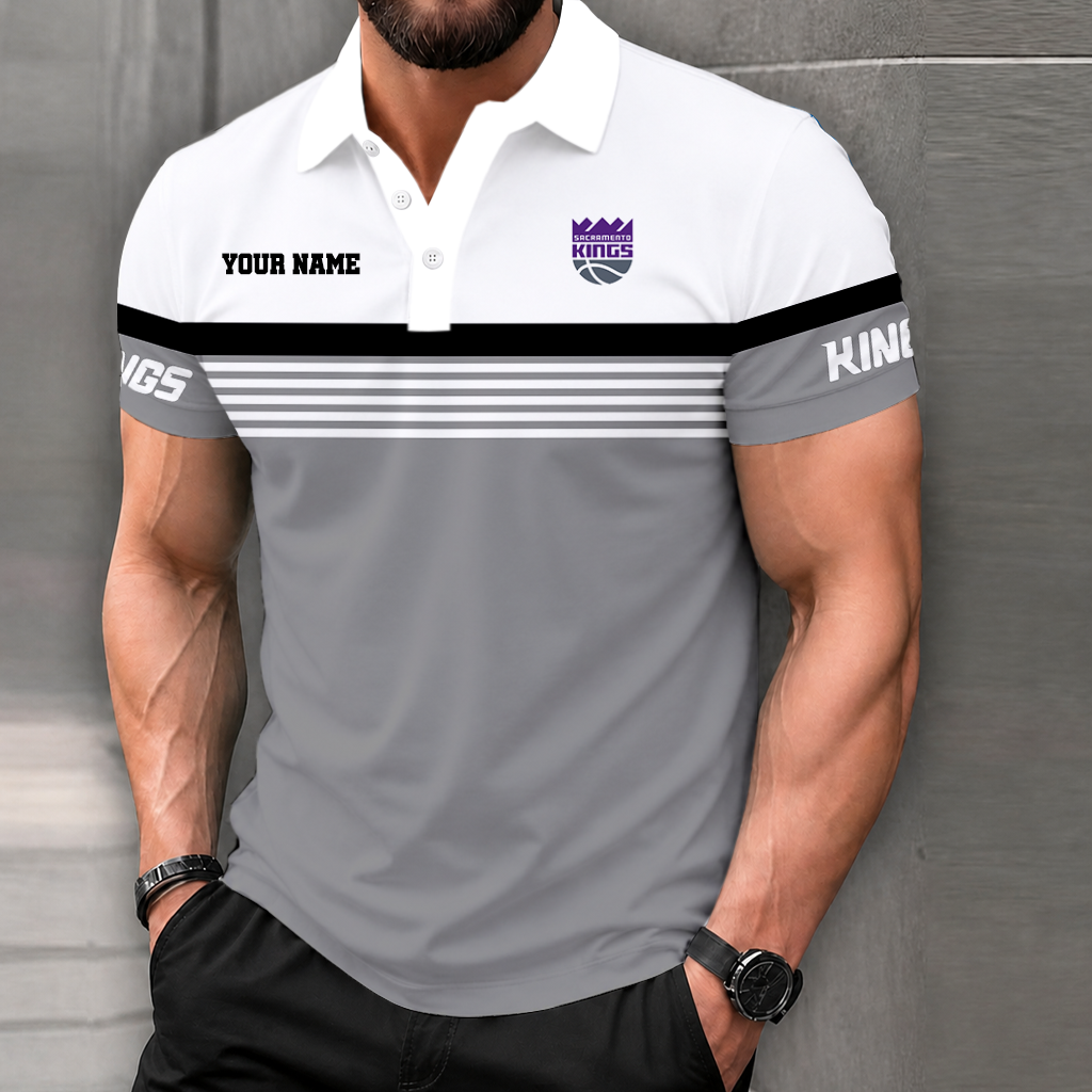 LIMITED EDITION - NEW CUSTOMIZED NBA16 SKI SACRAMENTO KINGS POLO SHIRT