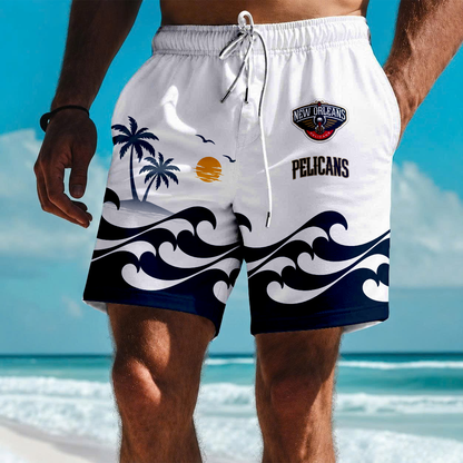 LIMITED EDITION - NEW CUSTOMIZED NBA30 NOP NEW ORLEANS PELICANS SHORT PANTS