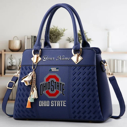 LIMITED EDITION - NEW CUSTOMIZED MAM NCAA30 OSB OS BUCKEYES ZIP HANDBAG MULTICOLOR