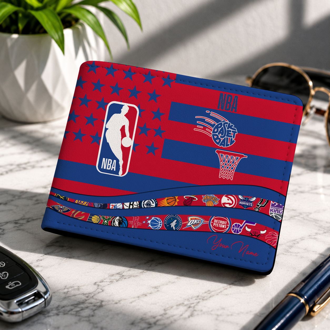 LIMITED EDITION - NEW CUSTOMIZED NBA32 NBA ALL TEAMS LEATHER WALLET