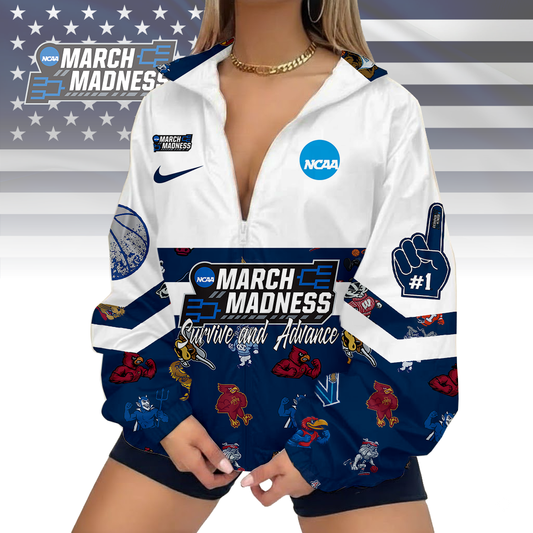 LIMITED EDITION - NEW CUSTOMIZED NCAA32 MAM ALL TEAMS V-NECK ZIPPER SWEATSHIRT JACKET