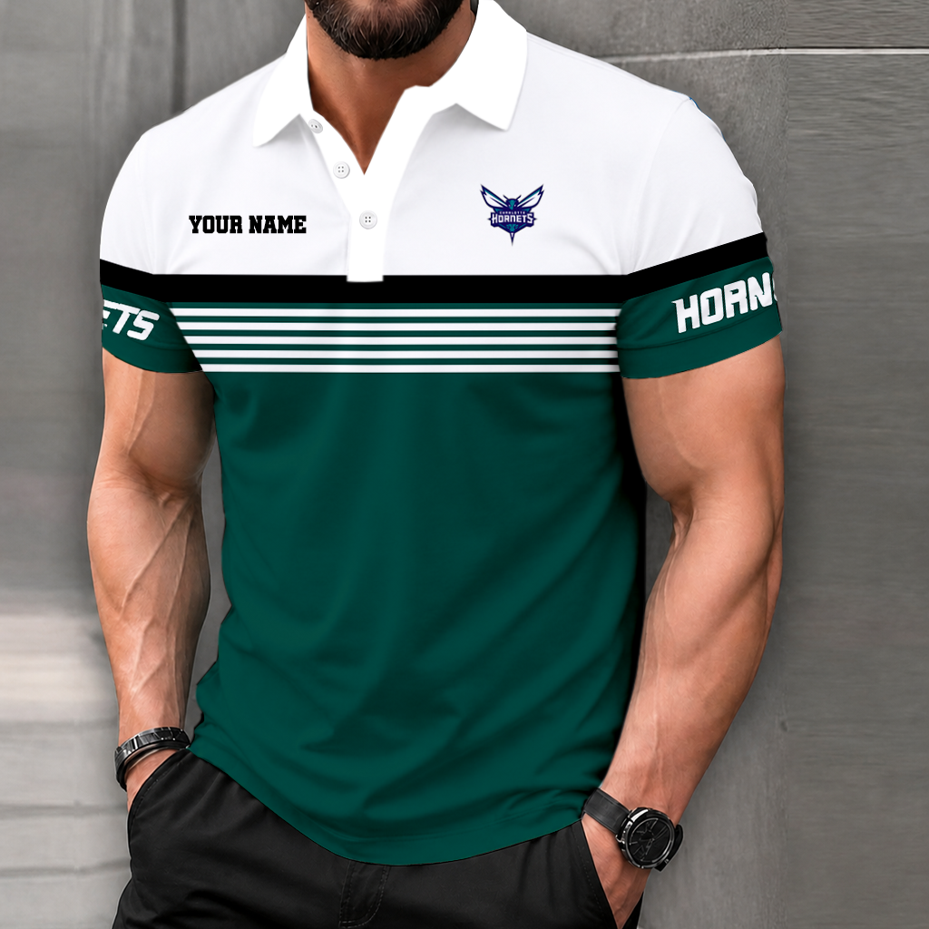 LIMITED EDITION - NEW CUSTOMIZED NBA27 CHO CHARLOTTE HORNETS POLO SHIRT