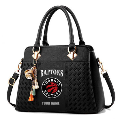 LIMITED EDITION - NEW CUSTOMIZED NBA24 TRA TORONTO RAPTORS ZIP HANDBAG MULTICOLOR