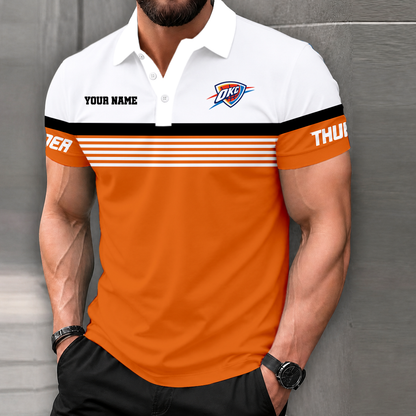 LIMITED EDITION - NEW CUSTOMIZED NBA01 OCT OKLAHOMA CITY THUNDER POLO SHIRT