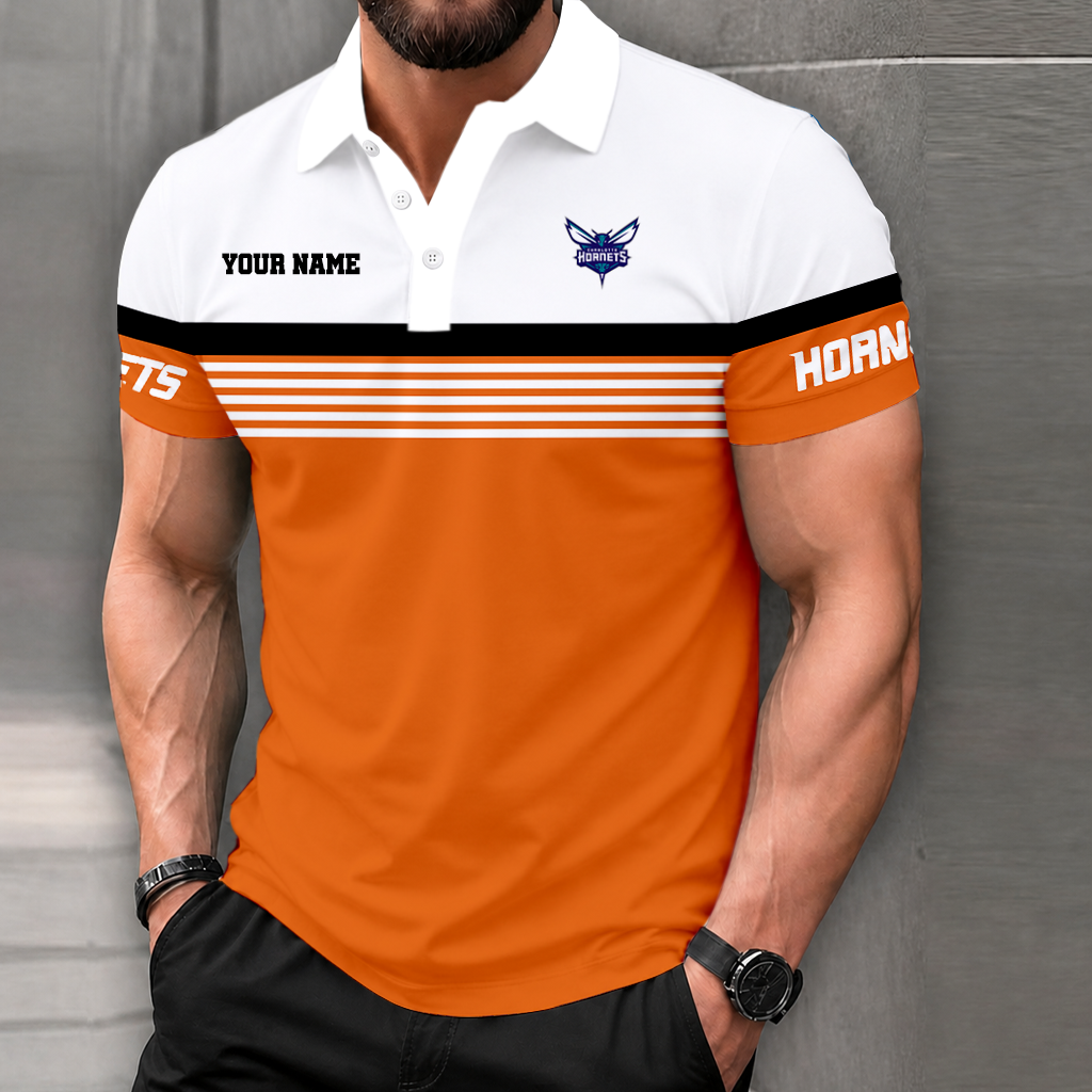 LIMITED EDITION - NEW CUSTOMIZED NBA27 CHO CHARLOTTE HORNETS POLO SHIRT