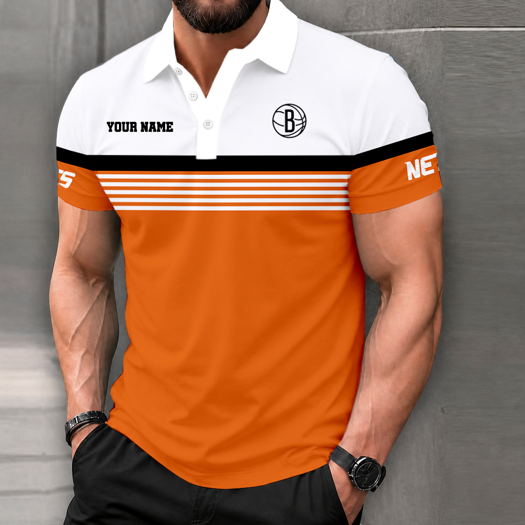 LIMITED EDITION - NEW CUSTOMIZED NBA25 BNE BROOKLYN NETS POLO SHIRT