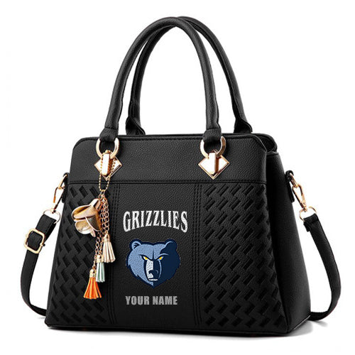LIMITED EDITION - NEW CUSTOMIZED NBA13 MGR MEMPHIS GRIZZLIES ZIP HANDBAG MULTICOLOR
