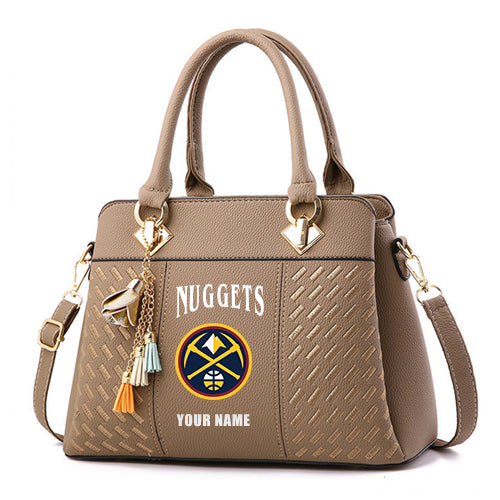 LIMITED EDITION - NEW CUSTOMIZED NBA08 DNU DENVER NUGGETS ZIP HANDBAG MULTICOLOR