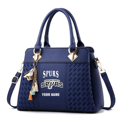 LIMITED EDITION - NEW CUSTOMIZED NBA23 SAS SAN ANTONIO SPURS ZIP HANDBAG MULTICOLOR
