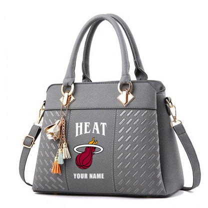 LIMITED EDITION - NEW CUSTOMIZED NBA20 MHE MIAMI HEAT ZIP HANDBAG MULTICOLOR