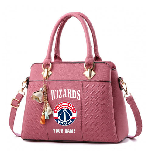 LIMITED EDITION - NEW CUSTOMIZED NBA28 WWI WASHINGTON WIZARDS ZIP HANDBAG MULTICOLOR