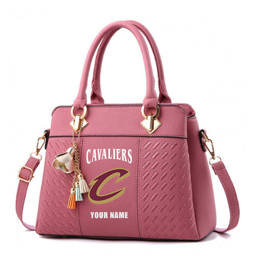 LIMITED EDITION - NEW CUSTOMIZED NBA02 CCA CLEVELAND CAVALIERS ZIP HANDBAG MULTICOLOR