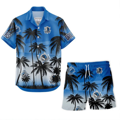 LIMITED EDITION - NEW CUSTOMIZED NBA18 DMA DALLAS MAVERICKS UNISEX HAWAIIAN SHIRT & SHORTS SET