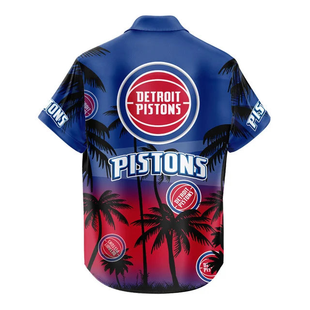 LIMITED EDITION - NEW CUSTOMIZED NBA14 DPI DETROIT PISTONS UNISEX HAWAIIAN SHIRT & SHORTS SET