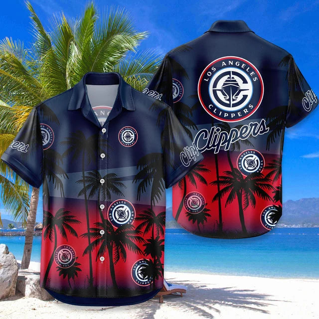 LIMITED EDITION - NEW CUSTOMIZED NBA10 LCL LOS ANGELES CLIPPERS UNISEX HAWAIIAN SHIRT & SHORTS SET