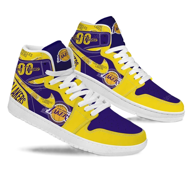 LIMITED EDITION - NEW CUSTOMIZED NBA09 LA LAKERS AIR JORDAN SNEAKERS