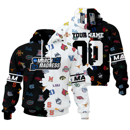 LIMITED EDITION - NEW CUSTOMIZED NCAA MAM32 MAM ALL TEAMS UNISEX HOODIE & ZIP HOODIE