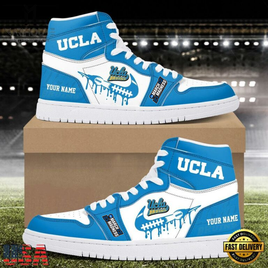 LIMITED EDITION - NEW CUSTOMIZED NCAA04 MAM UCB UCLA BRUINS AIR JORDAN SHOES