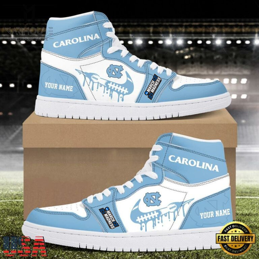 LIMITED EDITION - NEW CUSTOMIZED NCAA05 MAM NTH NC TAR HEELS AIR JORDAN SHOES