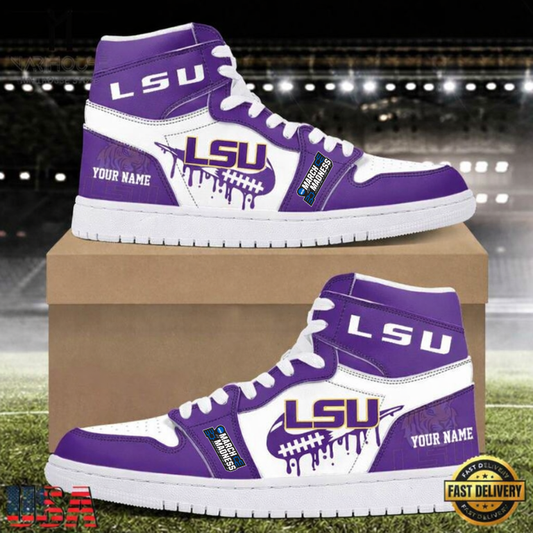 LIMITED EDITION - NEW CUSTOMIZED NCAA13 MAM LST LSU TIGERS AIR JORDAN SHOES