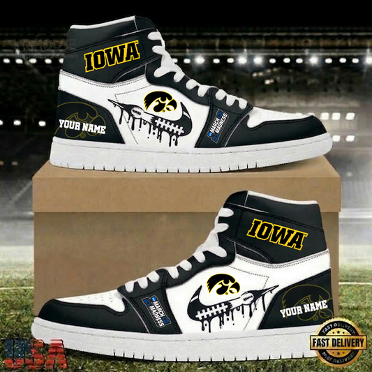 LIMITED EDITION - NEW CUSTOMIZED NCAA16 MAM IWH IW HAWKEYES TITANS AIR JORDAN SHOES