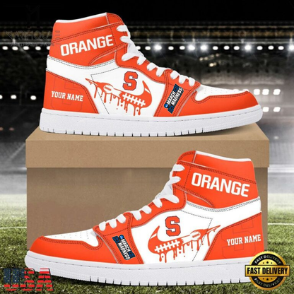LIMITED EDITION - NEW CUSTOMIZED NCAA19 MAM SYO SY ORANGE AIR JORDAN SHOES