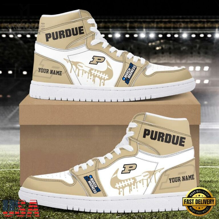 LIMITED EDITION - NEW CUSTOMIZED NCAA20 MAM PUB PU BOILERMAKERS AIR JORDAN SHOES