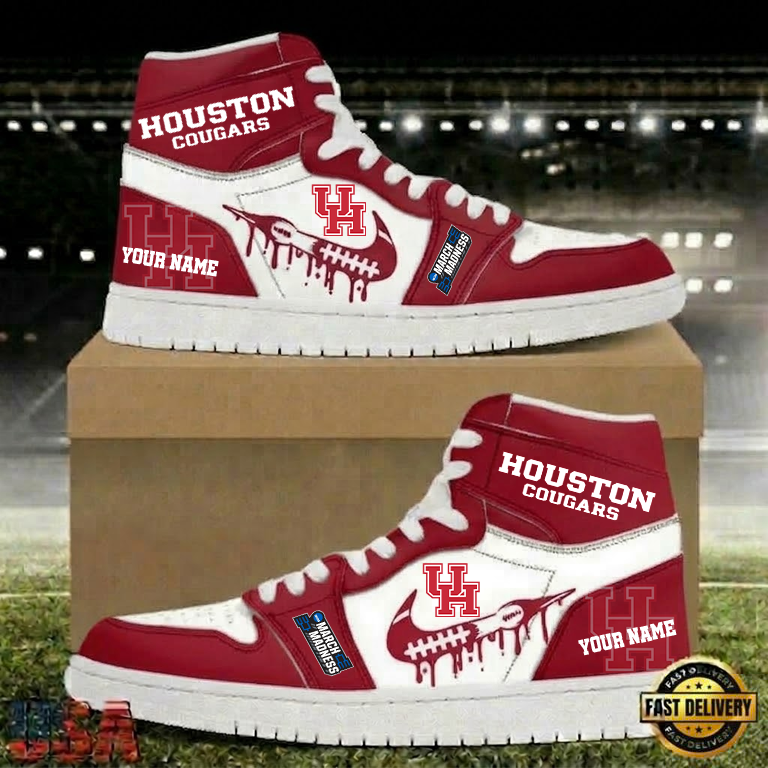 LIMITED EDITION - NEW CUSTOMIZED NCAA26 MAM HOC HO COUGARS AIR JORDAN SHOES