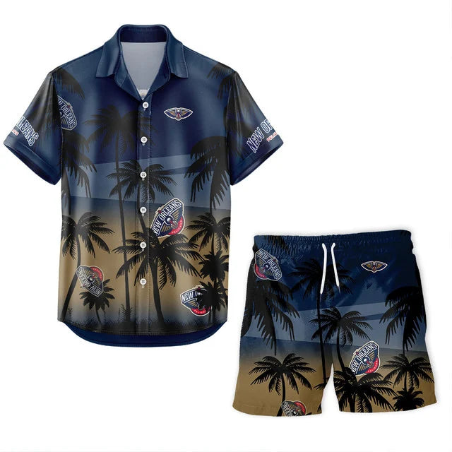LIMITED EDITION - NEW CUSTOMIZED NBA30 NOP NEW ORLEANS PELICANS UNISEX HAWAIIAN SHIRT & SHORTS SET