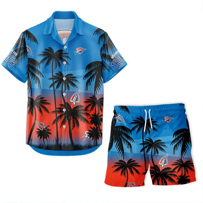 LIMITED EDITION - NEW CUSTOMIZED NBA01 OCT OKLAHOMA CITY THUNDER UNISEX HAWAIIAN SHIRT & SHORTS SET