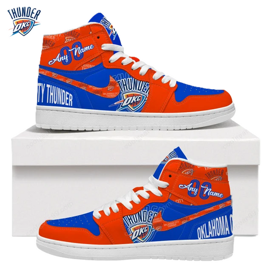 LIMITED EDITION - NEW CUSTOMIZED NBA01 OKC THUNDER AIR JORDAN SNEAKERS