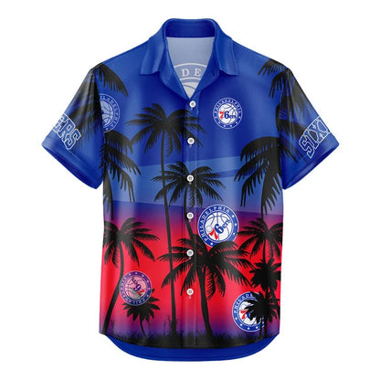 LIMITED EDITION - NEW CUSTOMIZED NBA26 P76 PHILADELPHIA 76ERS UNISEX HAWAIIAN SHIRT & SHORTS SET