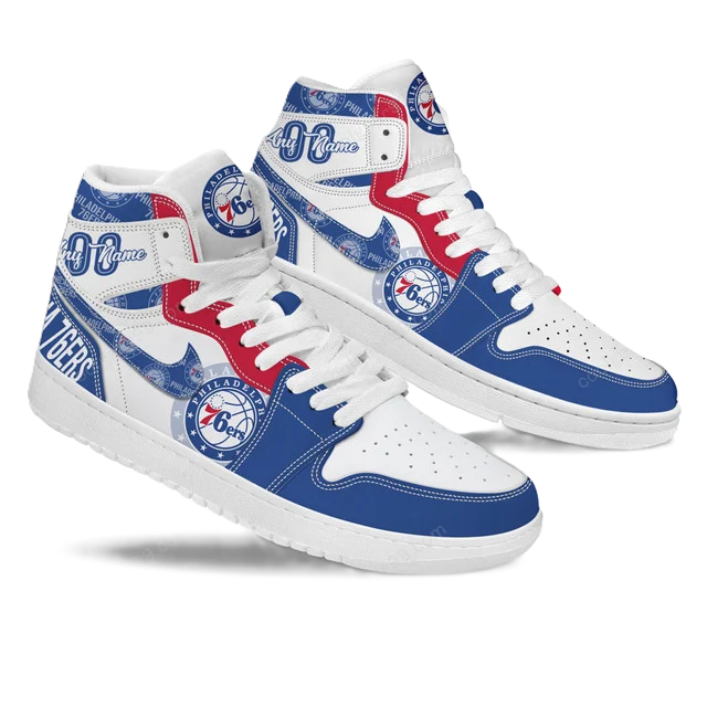 LIMITED EDITION - NEW CUSTOMIZED NBA26 PH 76ERS AIR JORDAN SNEAKERS