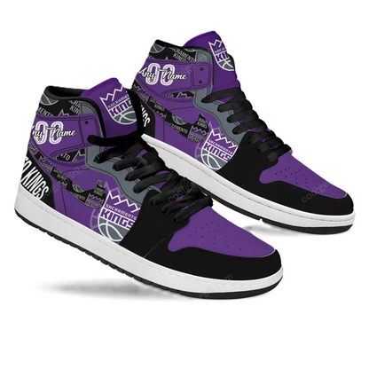 LIMITED EDITION - NEW CUSTOMIZED NBA16 SC KINGS AIR JORDAN SNEAKERS