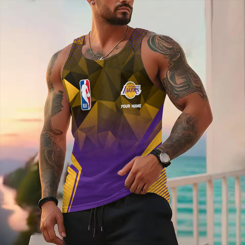 LIMITED EDITION - NEW CUSTOMIZED NBA09 LLA LOS ANGELES LAKERS UNISEX TANK TOP