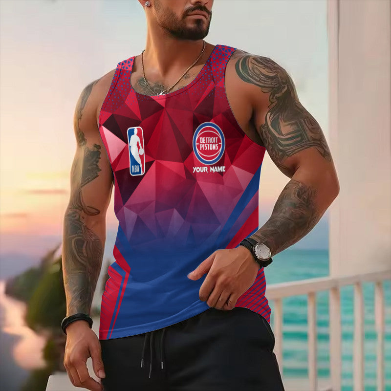 LIMITED EDITION - NEW CUSTOMIZED NBA14 DPI DETROIT PISTONS UNISEX TANK TOP
